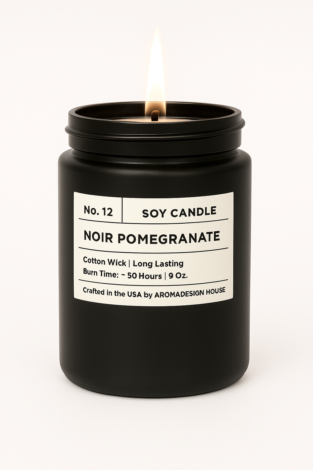 No. 12 Noir Pomegranate — Luxury Soy Candle