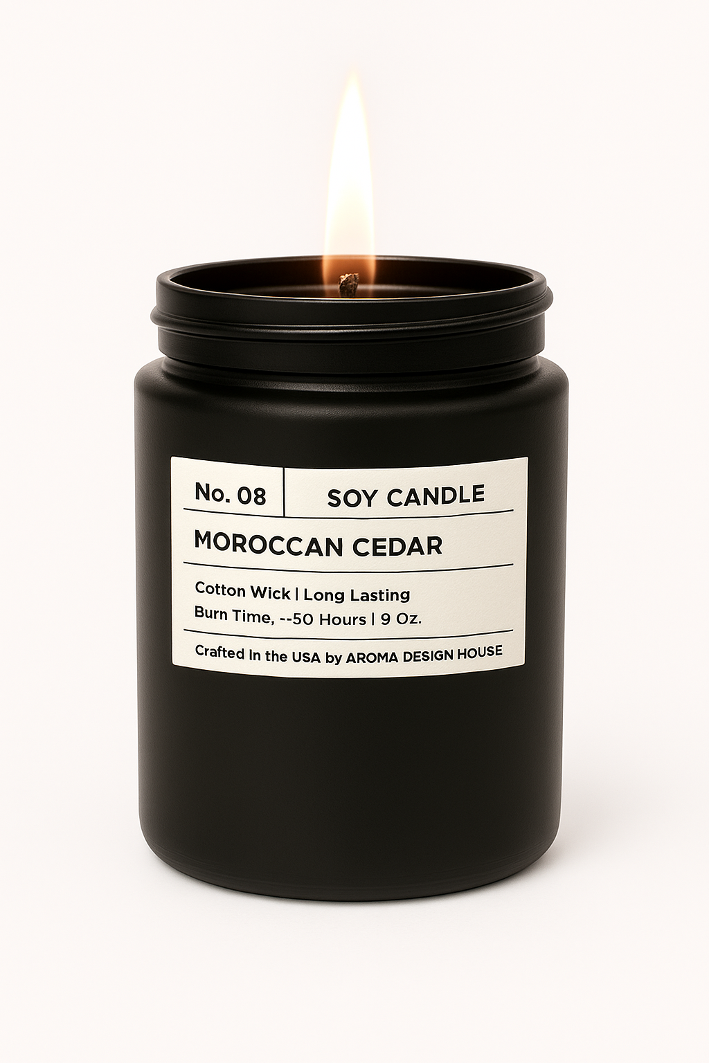No. 08 Moroccan Cedar — Luxury Soy Candle